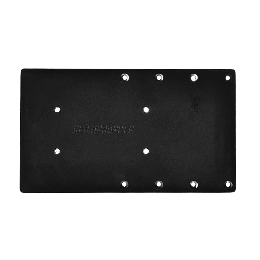 Sea Brackets 14" Straight Trolling Motor Plate f/Garmin Kraken - Black [SEA2312 - BLK] - Houseboatparts.com