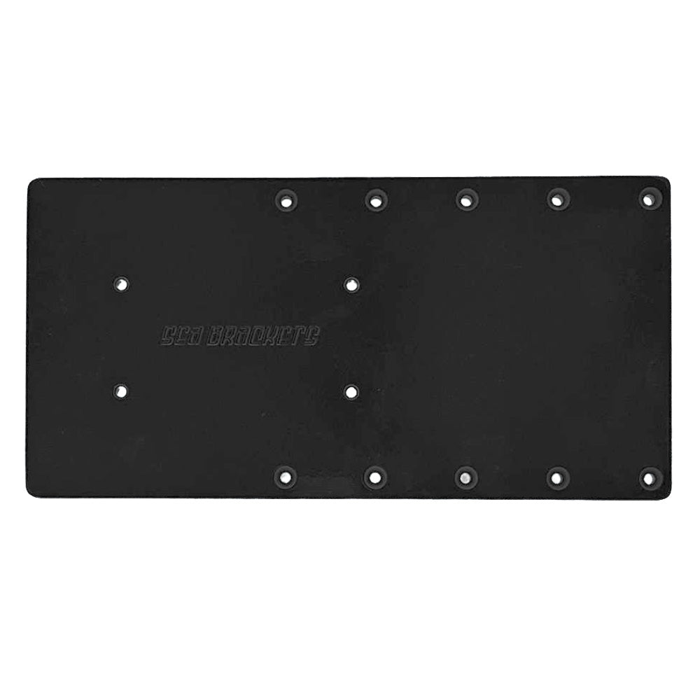 Sea Brackets 16" Straight Trolling Motor Plate f/Garmin Kraken - Black [SEA2301 - BLK] - Houseboatparts.com
