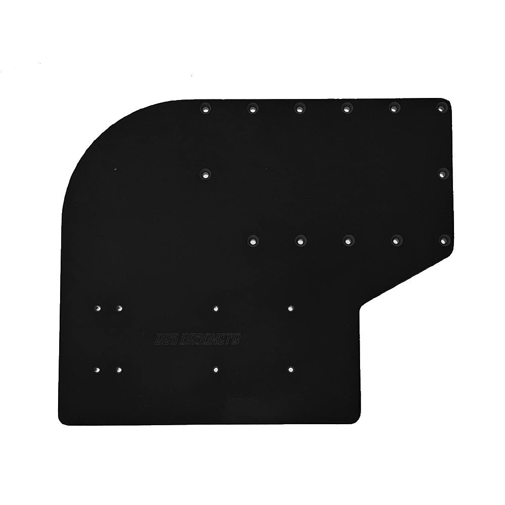 Sea Brackets Large Offset Trolling Motor Plate - Black [SEA2307 - BLK] - Houseboatparts.com