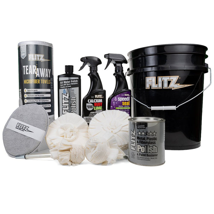 Flitz 5 - Gallon Black Bucket Detailers Kit [C - 209BB] - Houseboatparts.com