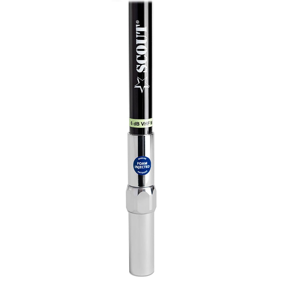 Scout 8' QuickFit Black VHF Antenna w/5M Cable + FME Quick 6 Foam Filled 6db Solid Brass Copper Element [PF AN NVHF00042T] - Houseboatparts.com