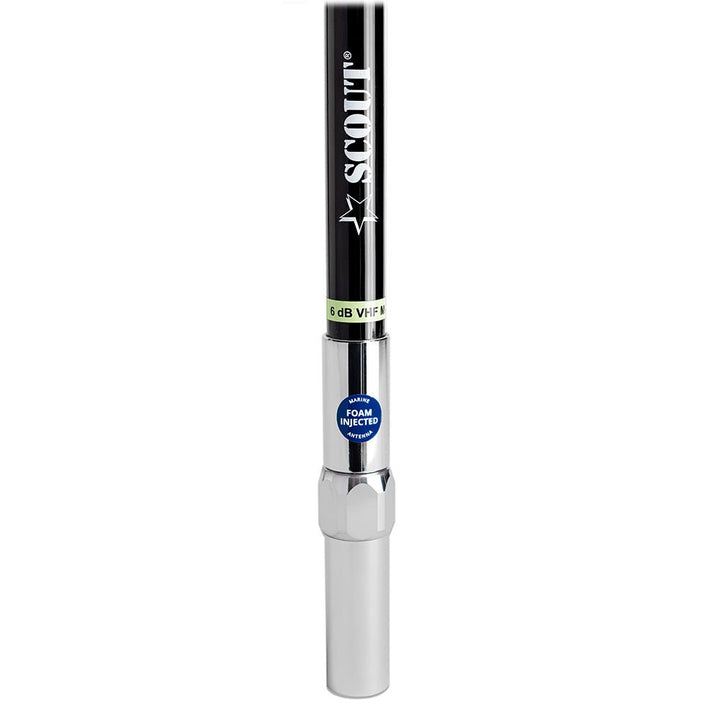 Scout 8' QuickFit Black VHF Antenna w/5M Cable + FME Quick 6 Foam Filled 6db Solid Brass Copper Element [PF AN NVHF00042T] - Houseboatparts.com
