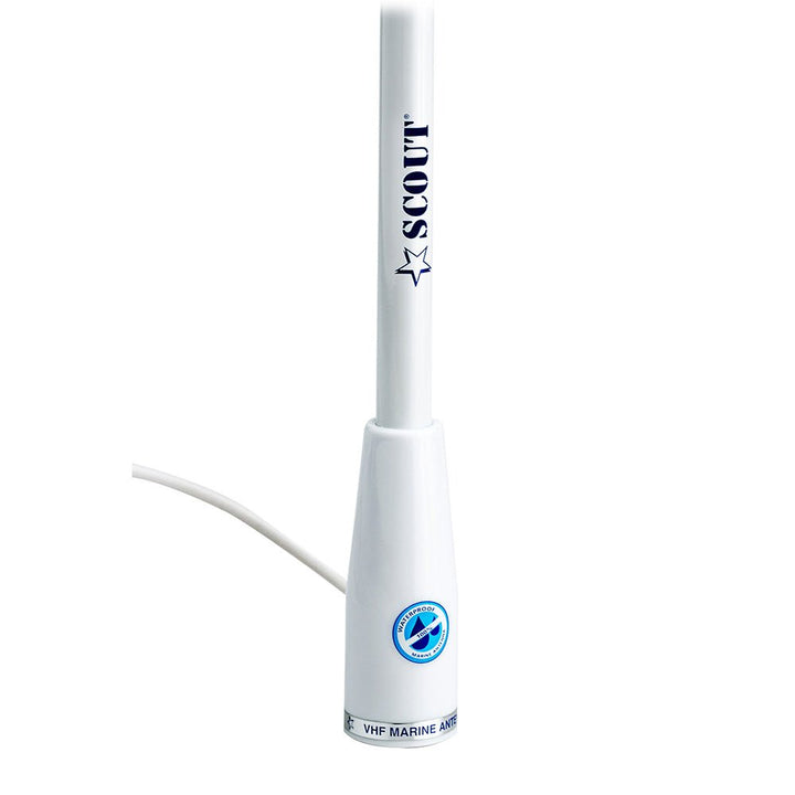 Scout 5' White VHF Antenna 3dB Nylon Ferrule w/5M RG - 58 Coax KS - 22 [PF AN NVHF00002T] - Houseboatparts.com