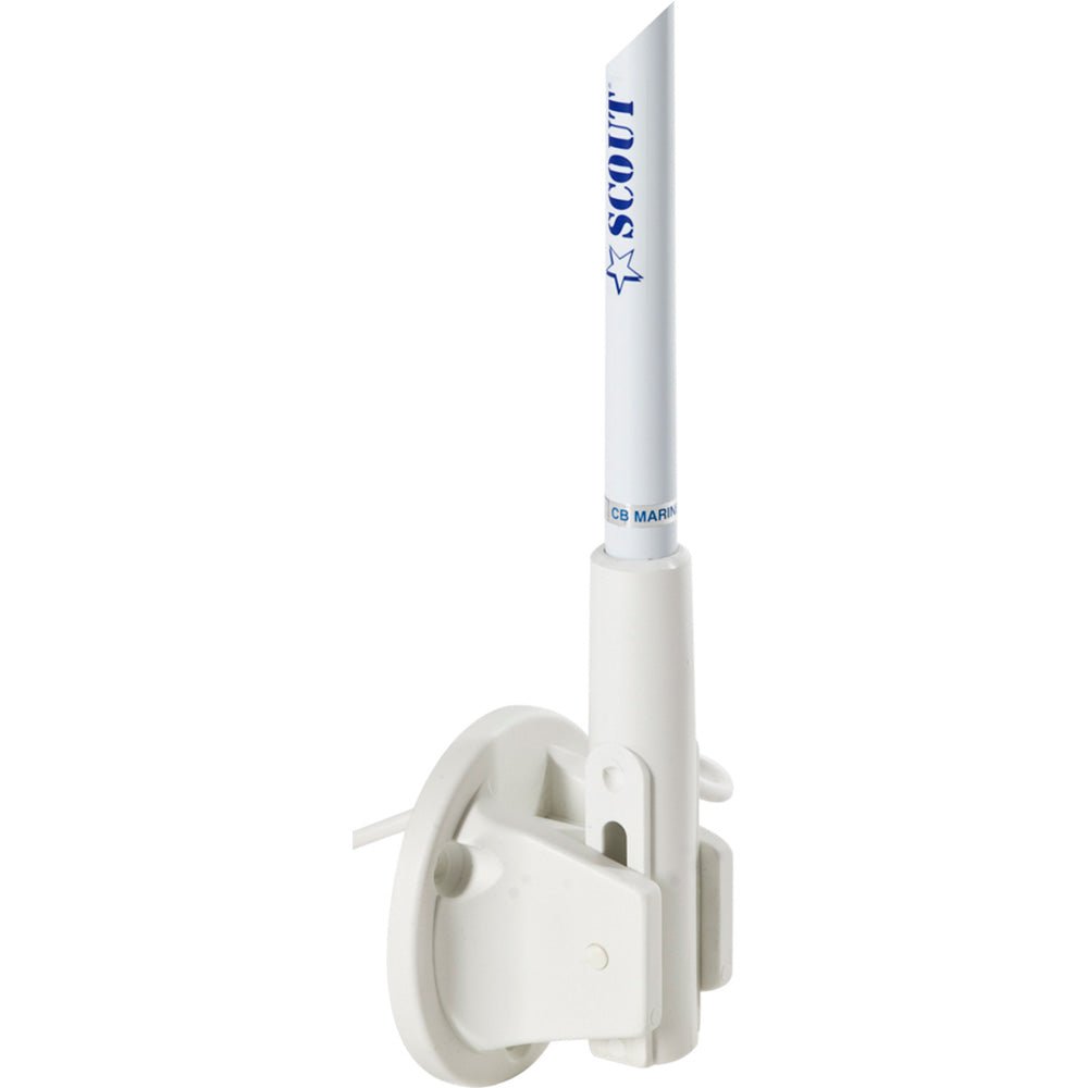 Scout 5' White VHF Antenna 3dB Lift Lay Mount w/5M RG - 58 [PF AN NVHF00005] - Houseboatparts.com