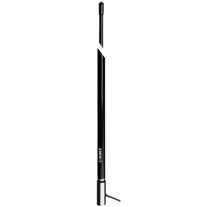 Scout 8' Black VHF Antenna 6dB Stainless Steel Ferrule w/5M RG - 58 Coax Includes PL - 259 KS - 42 [PF AN NVHF00009T] - Houseboatparts.com