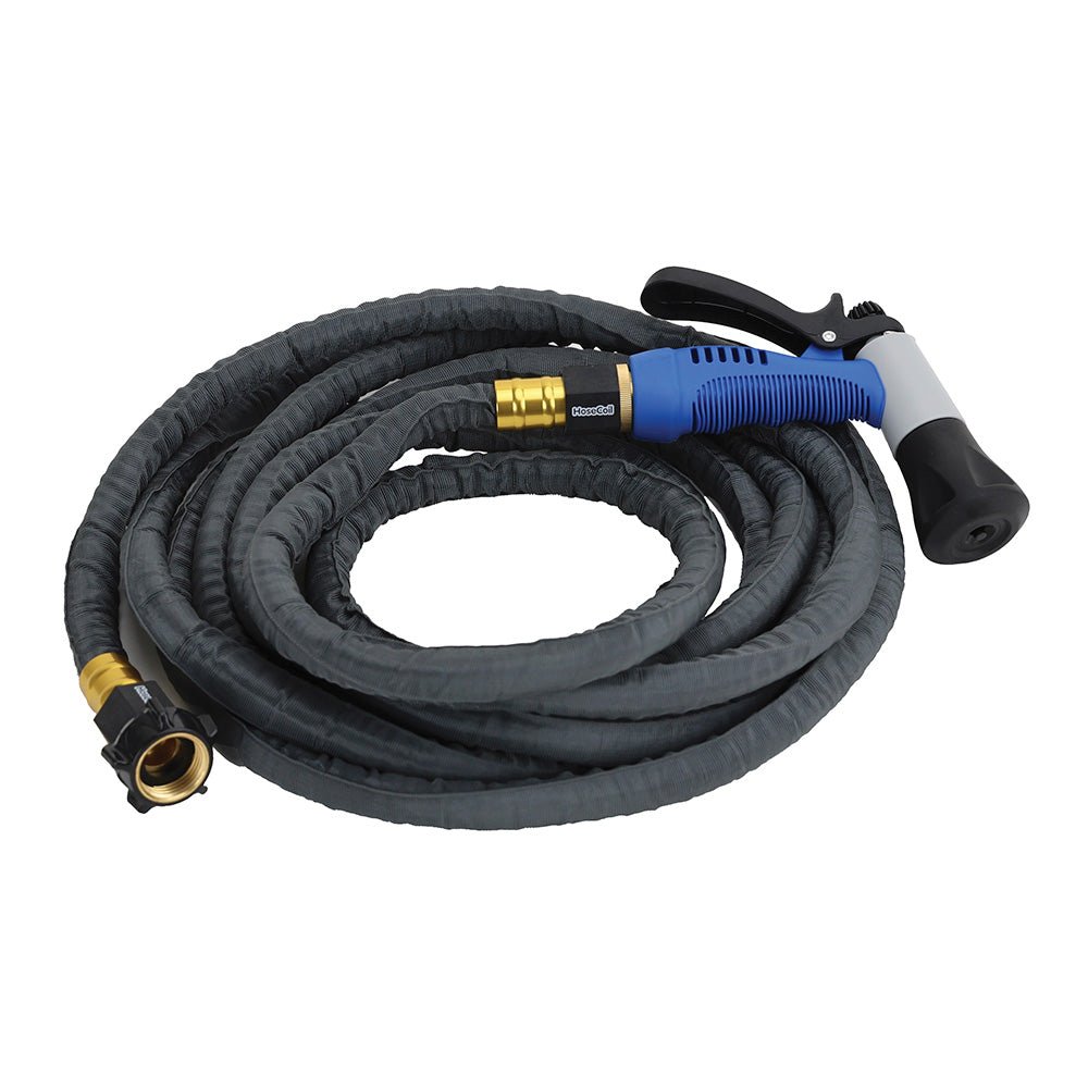 HoseCoil 20' Stainless Steel PRO Hose Kit w/Boat Bumper Plastic Body Nozzle [SSP20K] - Houseboatparts.com