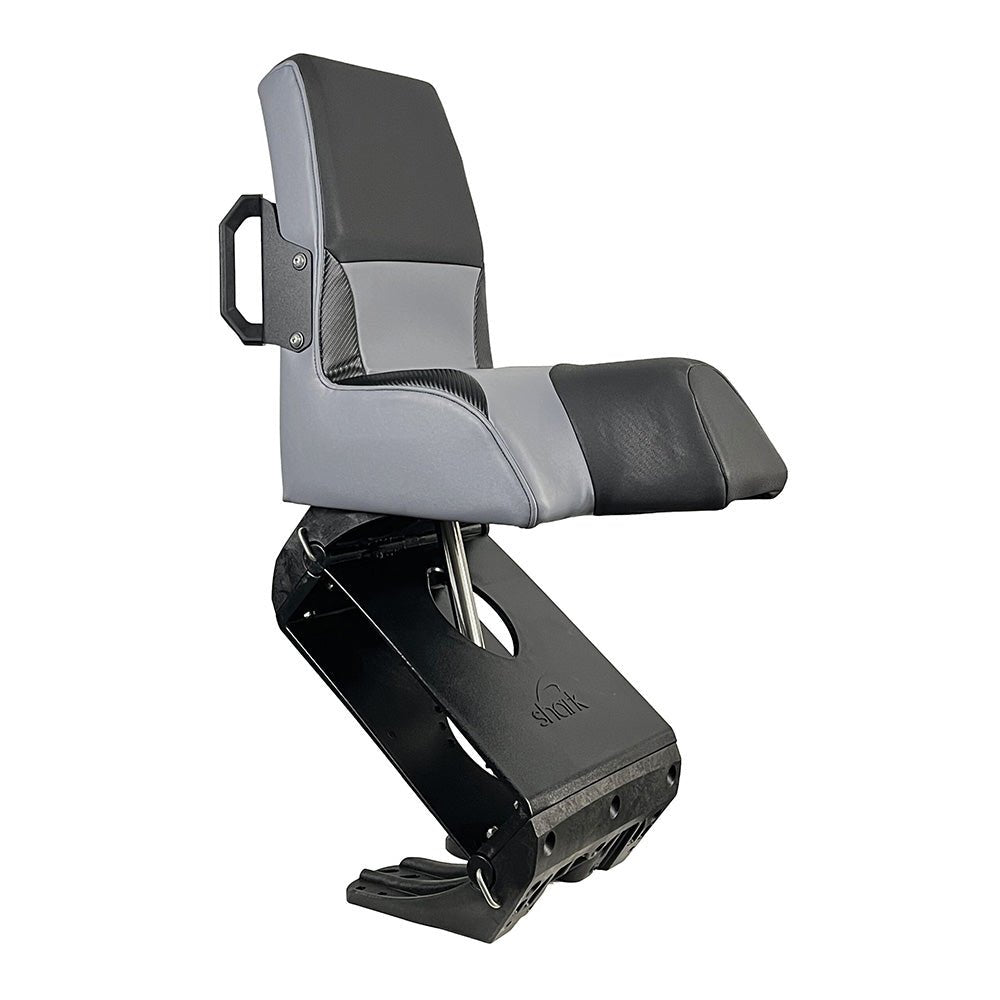 Shark EPIC Seat w/Flex Suspension - Grey Vinyl - Regular Handle [FEAX1000G] - Houseboatparts.com