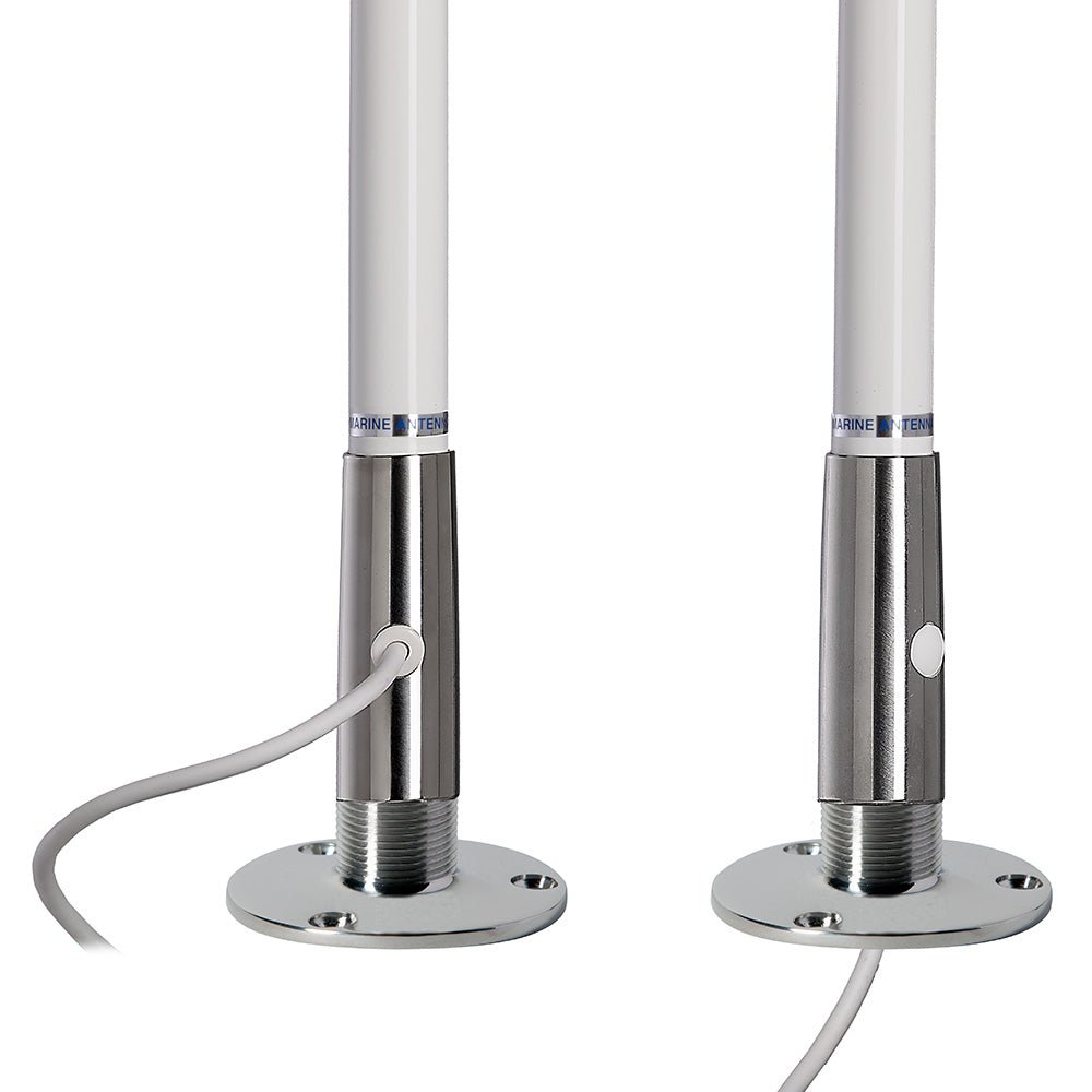 Scout 4' White VHF Antenna 3dB Stainless Steel Ferule w/5M RG - 58 Includes PL - 259 [PF AN NVHF00044T] - Houseboatparts.com