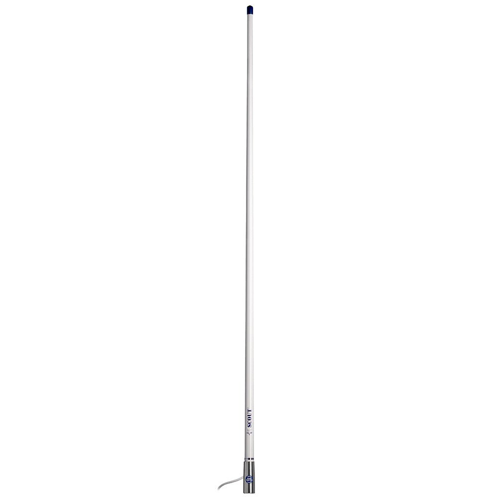 Scout 4' White VHF Antenna 3dB Stainless Steel Ferule w/5M RG - 58 Includes PL - 259 [PF AN NVHF00044T] - Houseboatparts.com