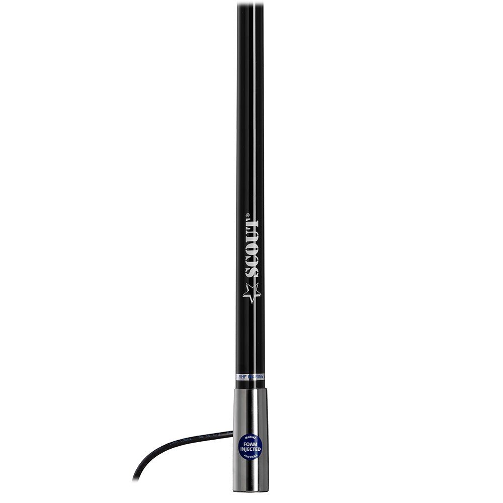 Scout 4' Black VHF Antenna 3dB Stainless Steel Ferule w/5M RG - 58 Includes PL - 259 [PF AN NVHF00045T] - Houseboatparts.com