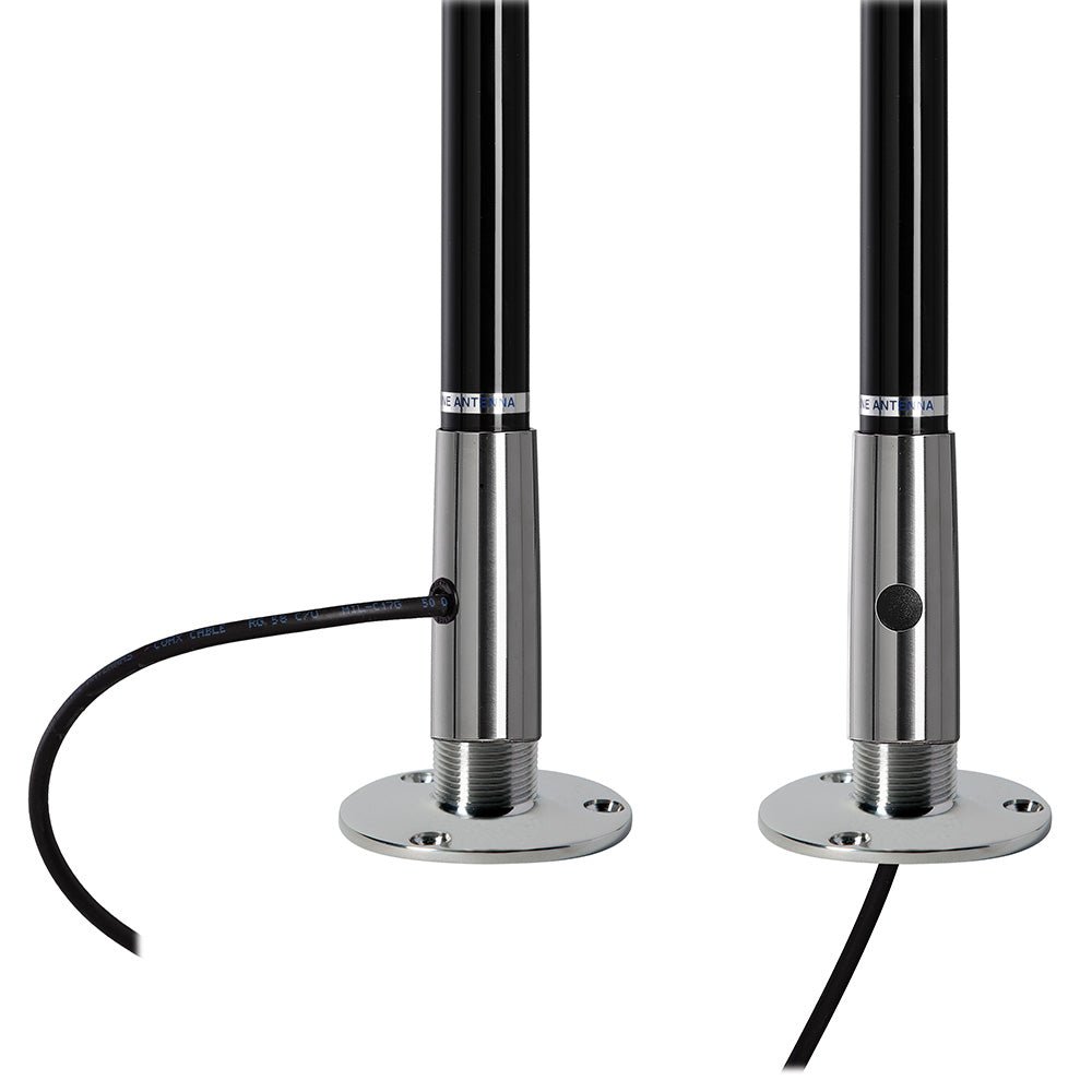 Scout 4' Black VHF Antenna 3dB Stainless Steel Ferule w/5M RG - 58 Includes PL - 259 [PF AN NVHF00045T] - Houseboatparts.com