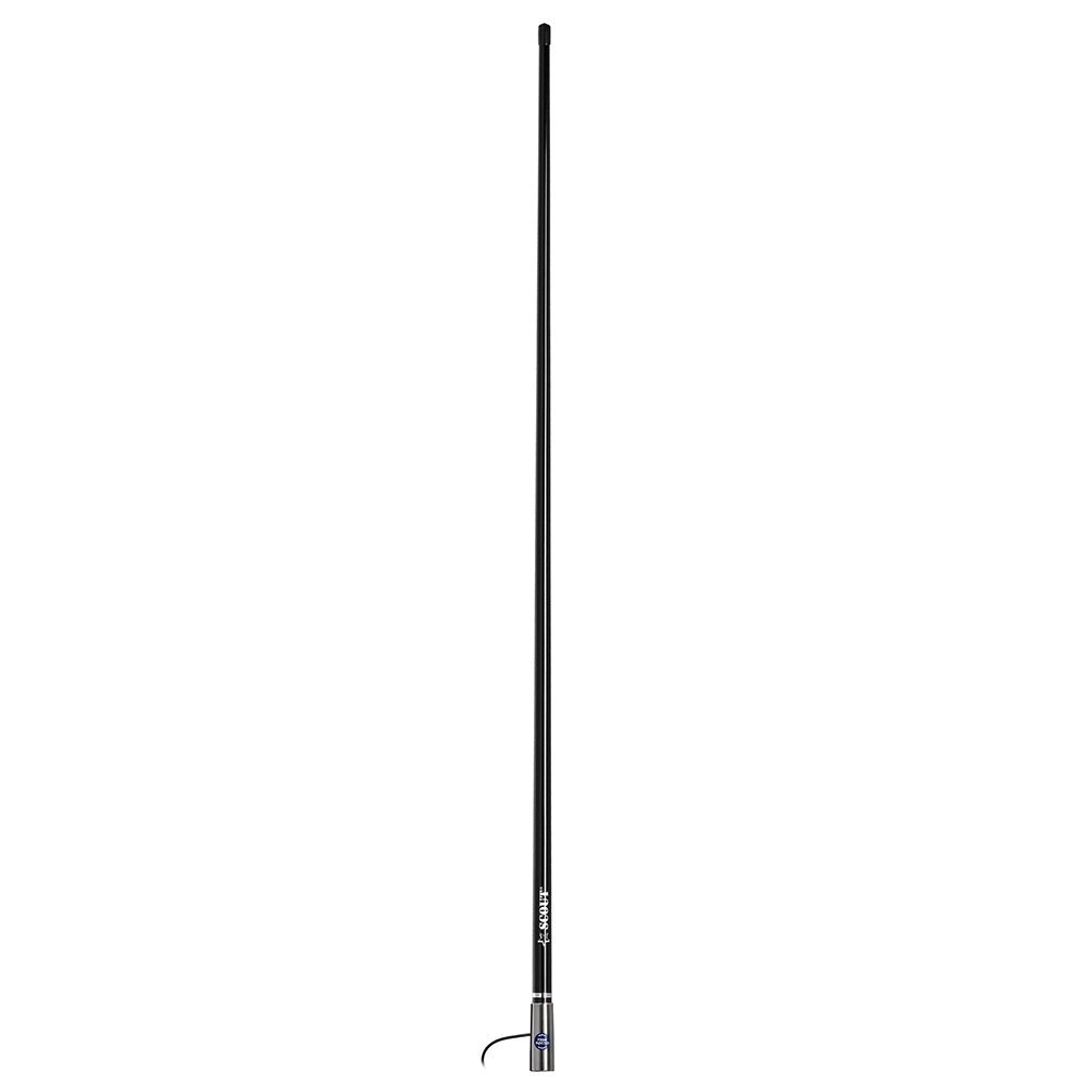 Scout 4' Black VHF Antenna 3dB Stainless Steel Ferule w/5M RG - 58 Includes PL - 259 [PF AN NVHF00045T] - Houseboatparts.com