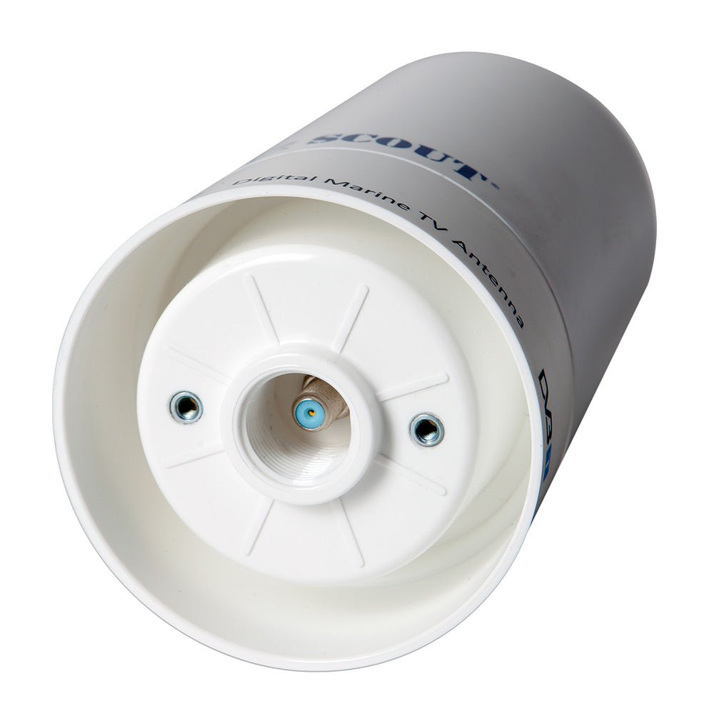 Scout Wave 4" White TV Antenna Omnidirectional 25dB Gain w/10M, 75 ohms, Cable [PF AN NTV002] - Houseboatparts.com
