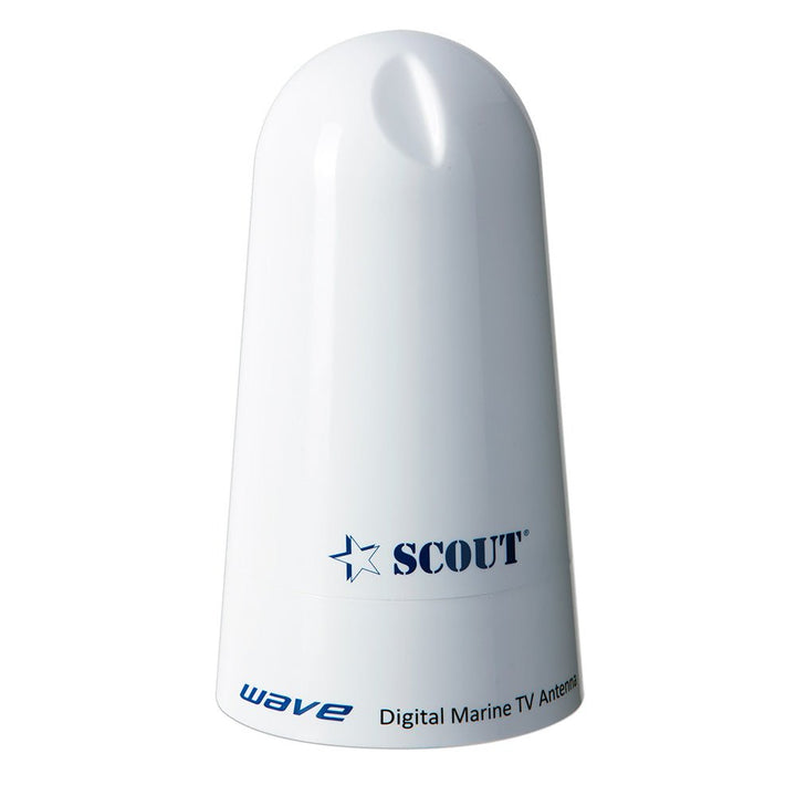 Scout Wave 4" White TV Antenna Omnidirectional 25dB Gain w/10M, 75 ohms, Cable [PF AN NTV002] - Houseboatparts.com