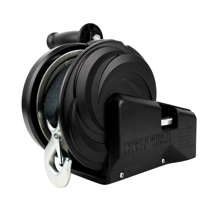 Powerwinch Select Series Winch 1,800lb, 2 Speed, 6" Crank Arm - Carbon Black [21400 - W - 1800 - 6 - B - R] - Houseboatparts.com