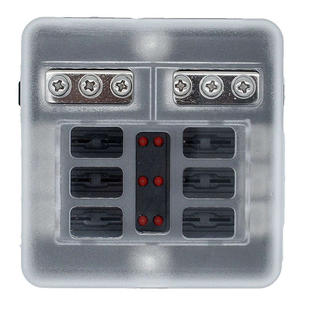 Bluewater 6 Position Fuse Block w/LEDs [3200 - 0001 - 006] - Houseboatparts.com