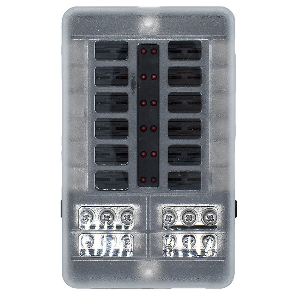 Bluewater 12 Position Fuse Block w/LEDs [3200 - 0001 - 012] - Houseboatparts.com