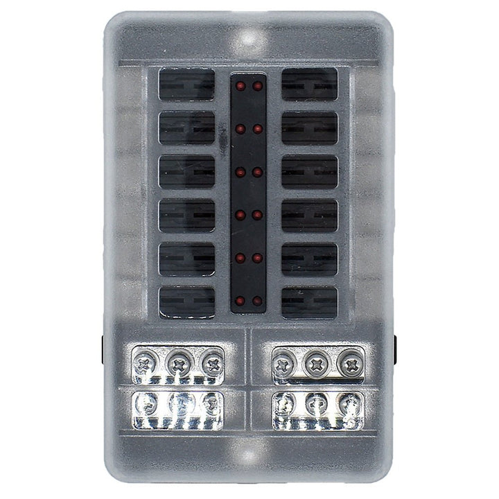 Bluewater 12 Position Fuse Block w/LEDs [3200 - 0001 - 012] - Houseboatparts.com