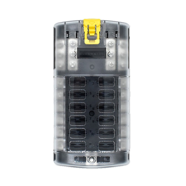 Bluewater 12 Position Fuse Block ATC w/Yellow Slide [3200 - 3003 - 012] - Houseboatparts.com