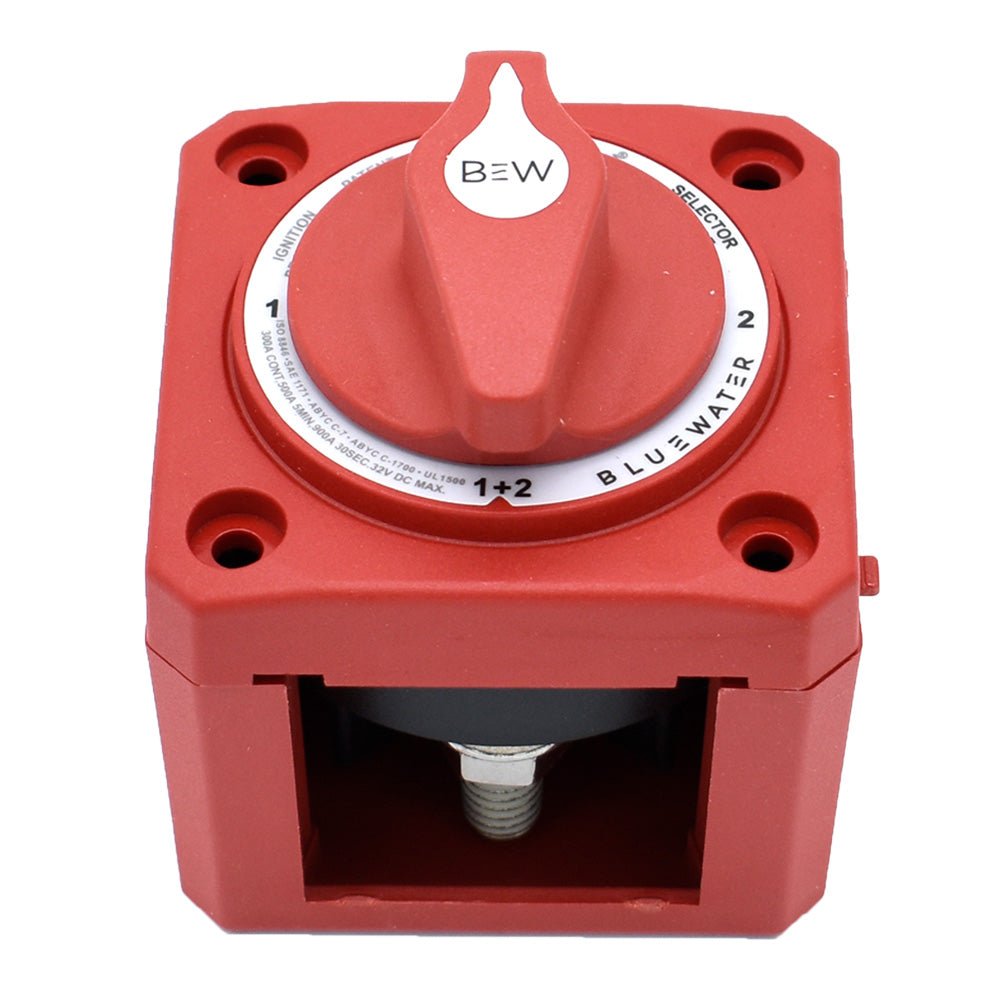 Bluewater Off/1/2/Both Battery Switch - Surface Mount - Red [9800 - 007 - 11] - Houseboatparts.com