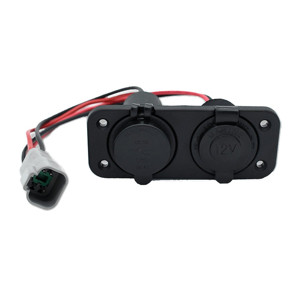 Bluewater USB/USB - C 12V Combo w/Deutsch Plate [6000 - 3205] - Houseboatparts.com