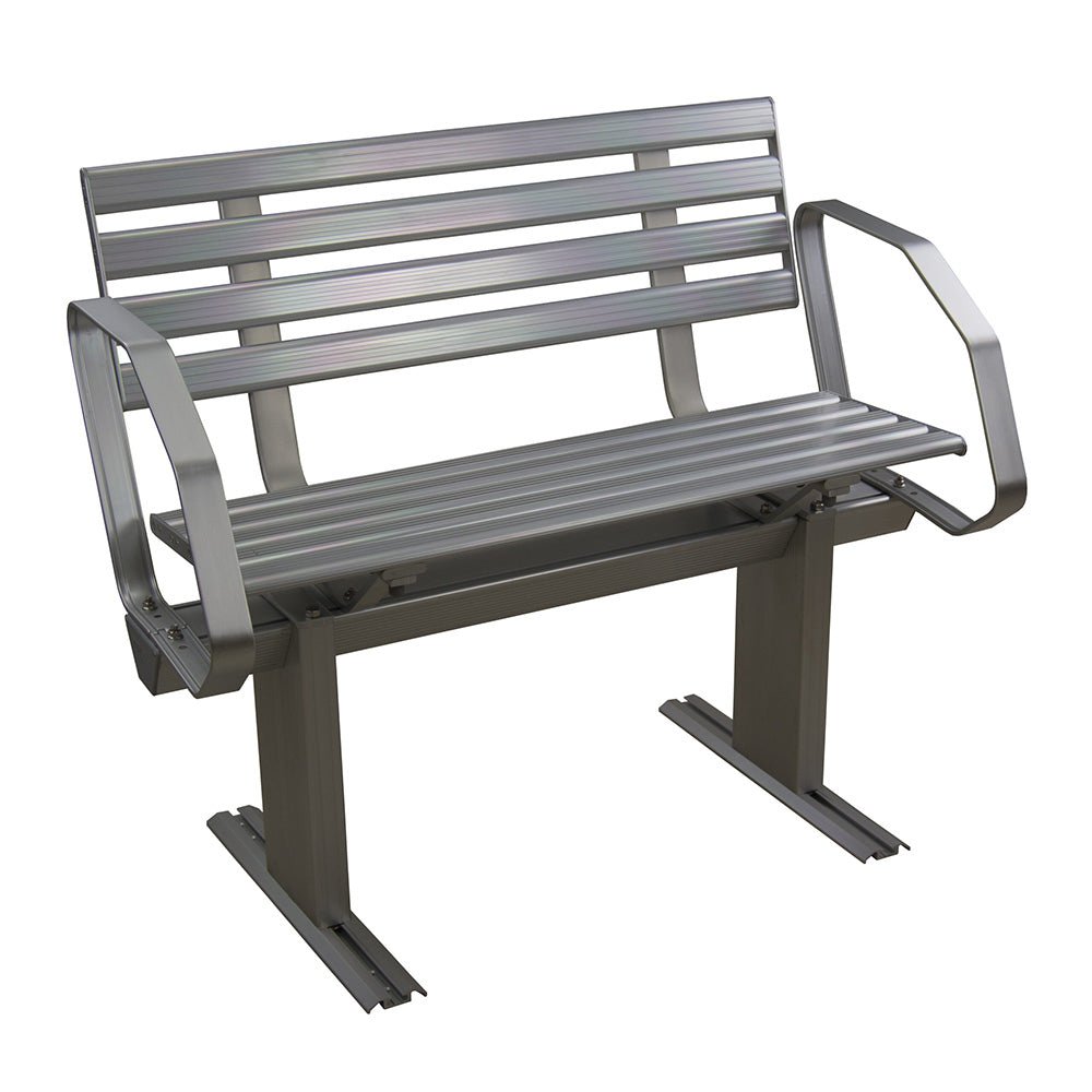 Springfield Aluminum Dock Bench w/Arms [1099050 - 2A] - Houseboatparts.com