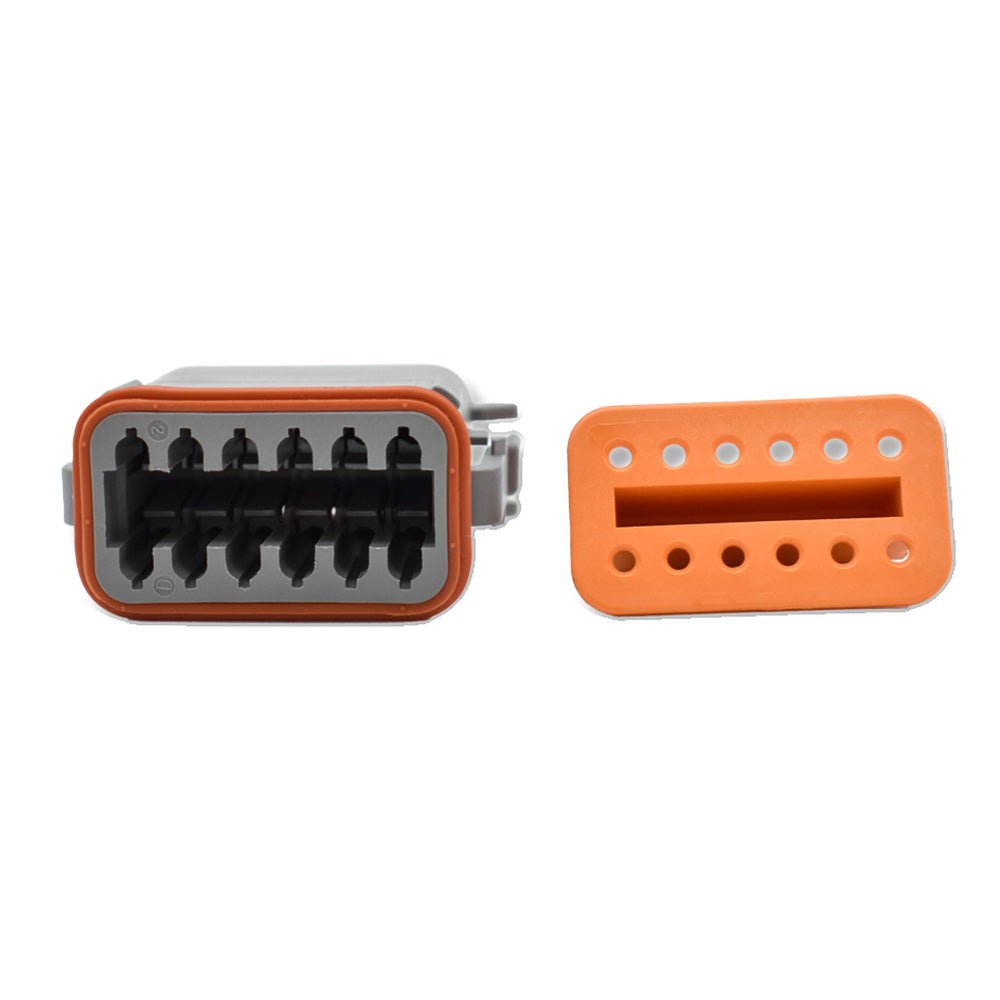 Bluewater 12 Position Female Deutsch Connector w/Wedge Lock [DT06 - 12S] - Houseboatparts.com