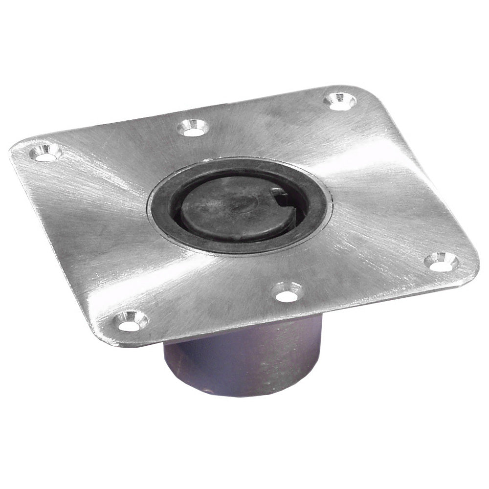 Springfield 2 - 3/8" Plug - In Stainless Steel Square Base - 7"x7" [1300754 - 1] - Houseboatparts.com