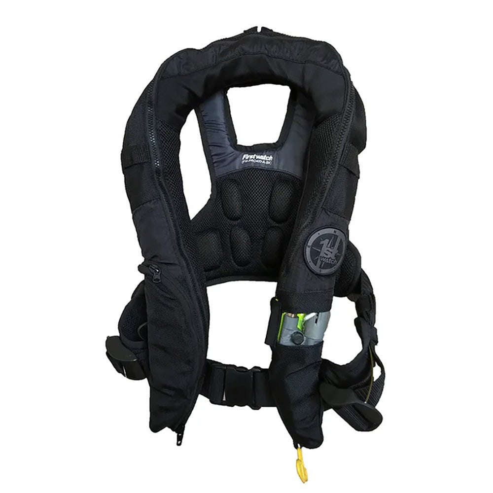 First Watch Auto/Manual Convertible 38G Inflatable PFD - Black [FW - 40PROA/M - BK] - Houseboatparts.com