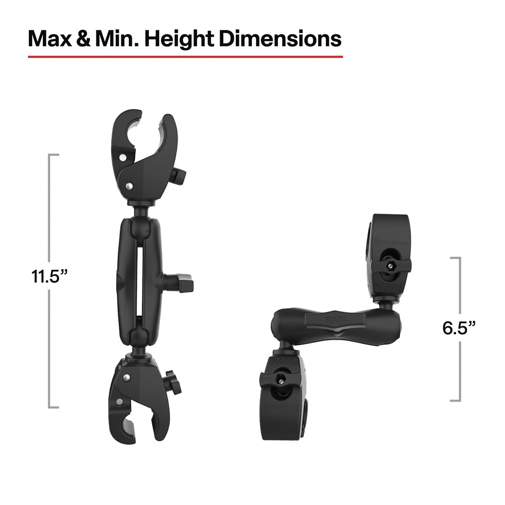 RAM Mount RAM Trolling Motor Stabilizer w/Tough - Claw 1 - 1.6 Clamp Bases [RAP - 404 - 404U] - Houseboatparts.com