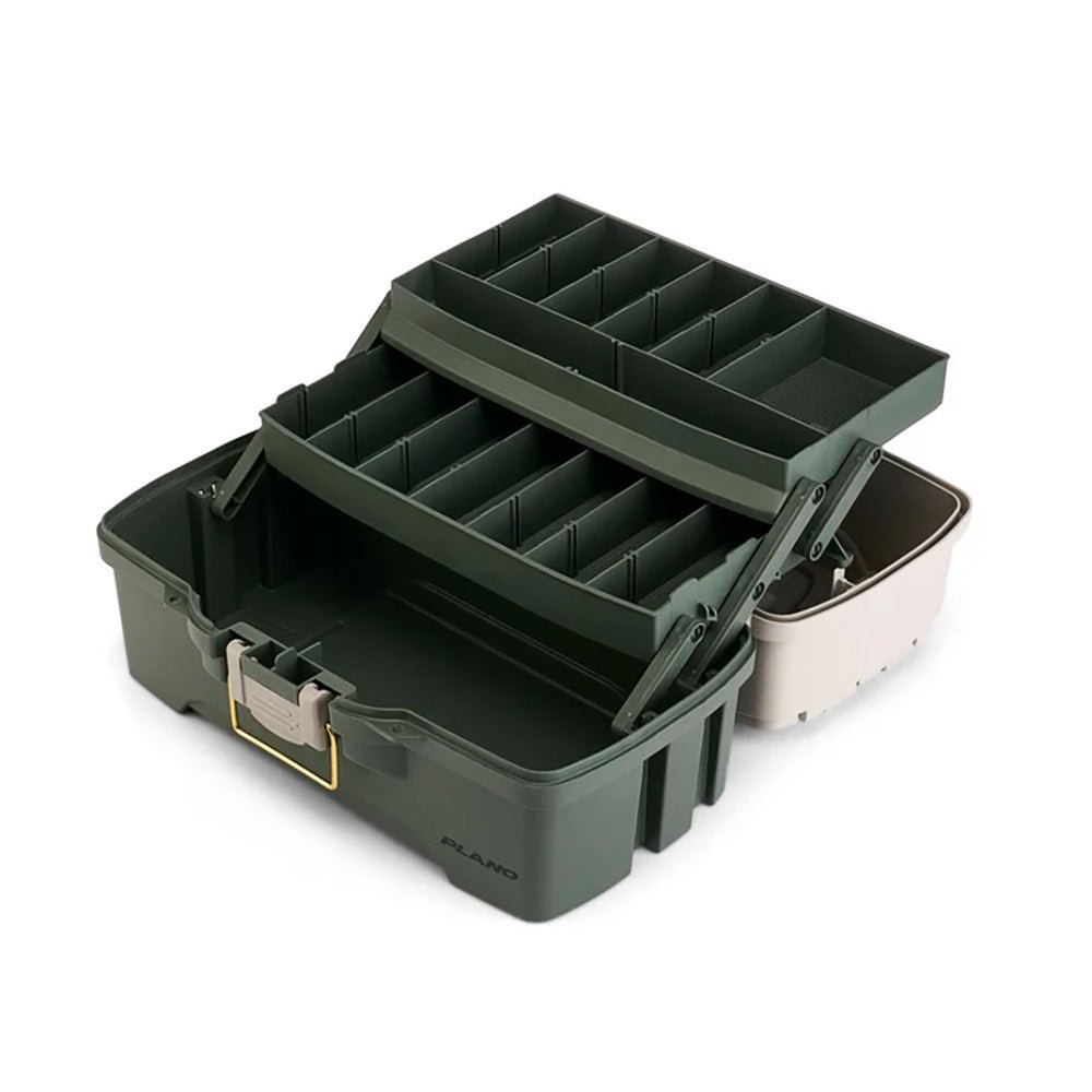 Plano Two - Tray Tackle Box - Green/Tan [P000404] - Houseboatparts.com