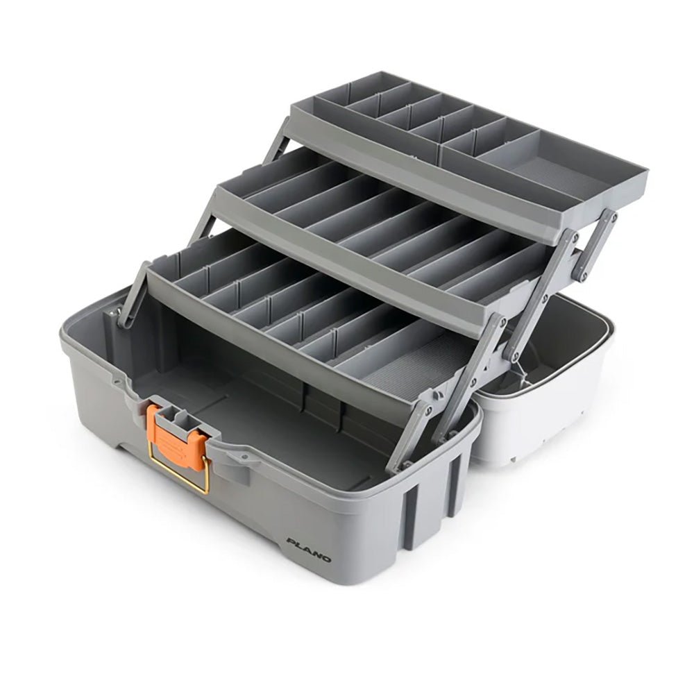 Plano Three - Tray Tackle Box - Light Grey/Dark Grey [P000406] - Houseboatparts.com