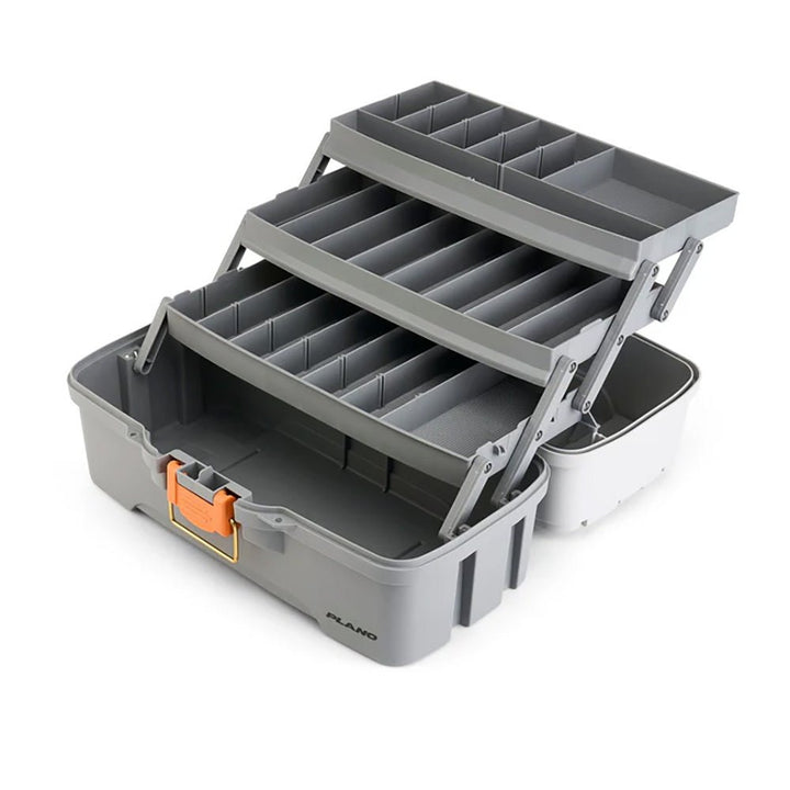 Plano Three - Tray Tackle Box - Light Grey/Dark Grey [P000406] - Houseboatparts.com