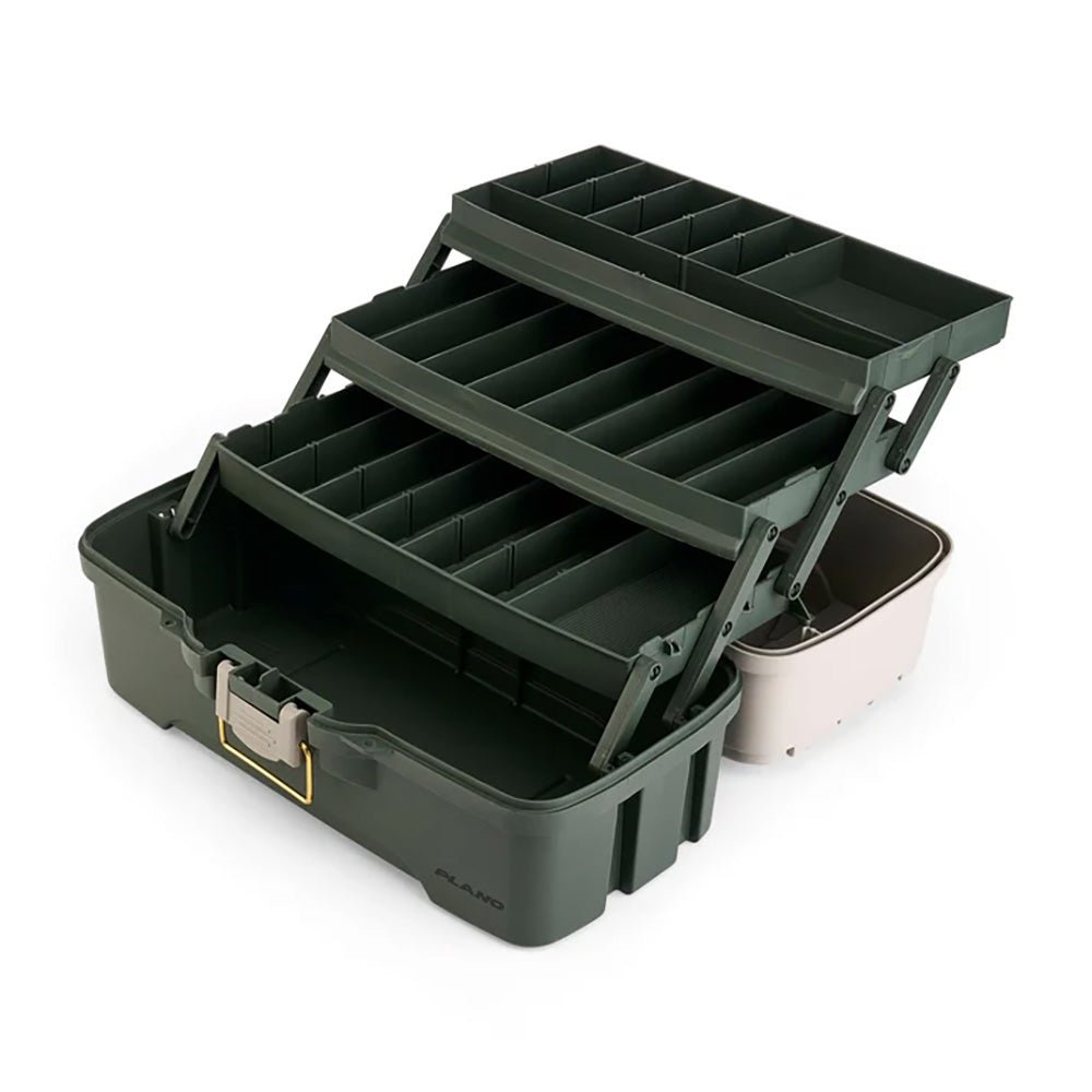 Plano Three - Tray Tackle Box - Green/Tan [P000407] - Houseboatparts.com