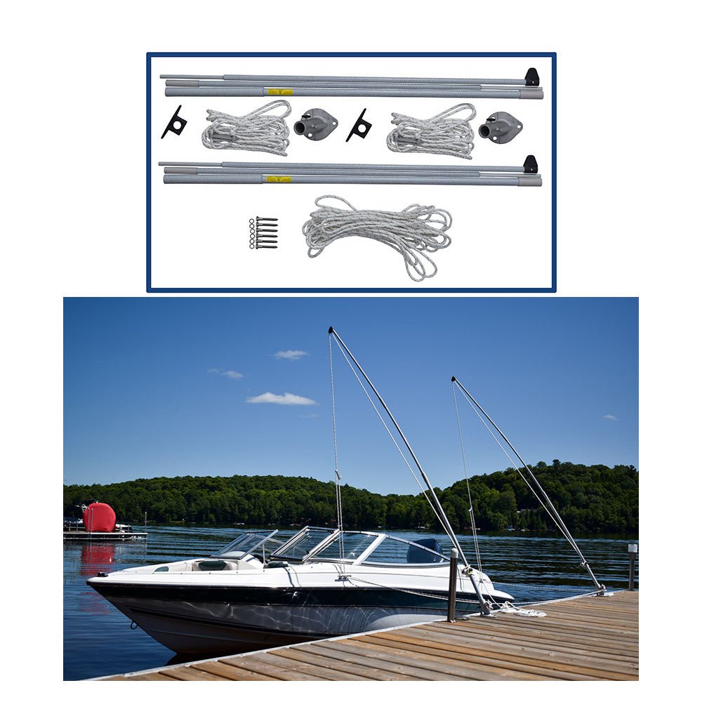 Dock Edge Supreme EZ - Stow Mooring Whips - 10' - 4,000lbs - Up to 21' [DE3330F] - Houseboatparts.com