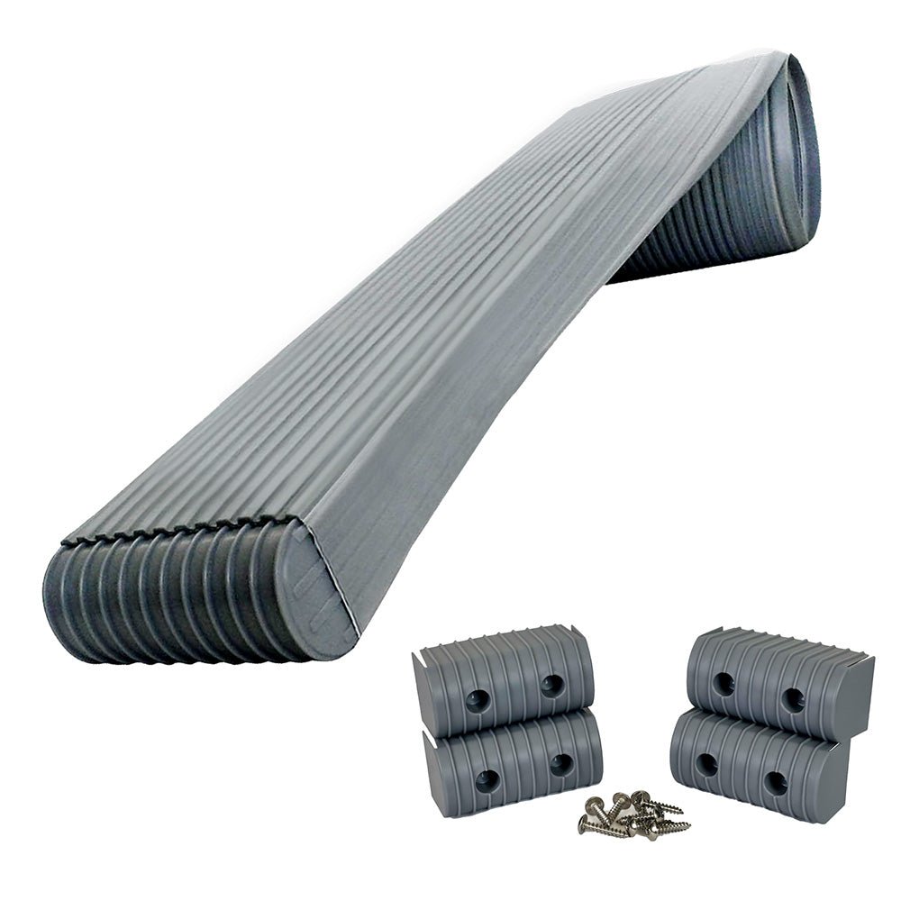 Caliber BunkWrap Kit - Grey 24' x 2" x 4" Roll + 4 Caps + HRDW Roll + 4 Endcaps Stainless Steel Hardware [23054] - Houseboatparts.com