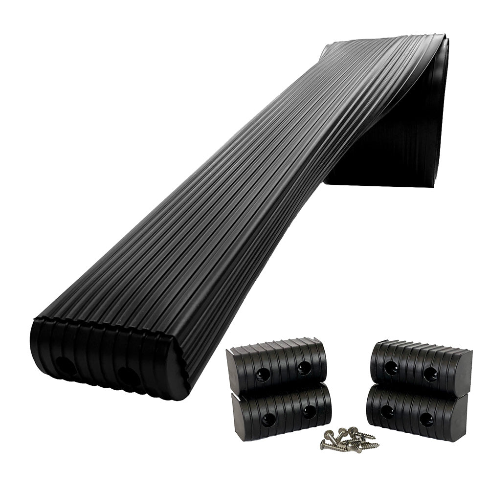 Caliber BunkWrap Kit - Black 16' x 2" x 4" Roll + 4 Caps + HRDW Roll + 4 Endcaps Stainless Steel Hardware [23054 - BK] - Houseboatparts.com