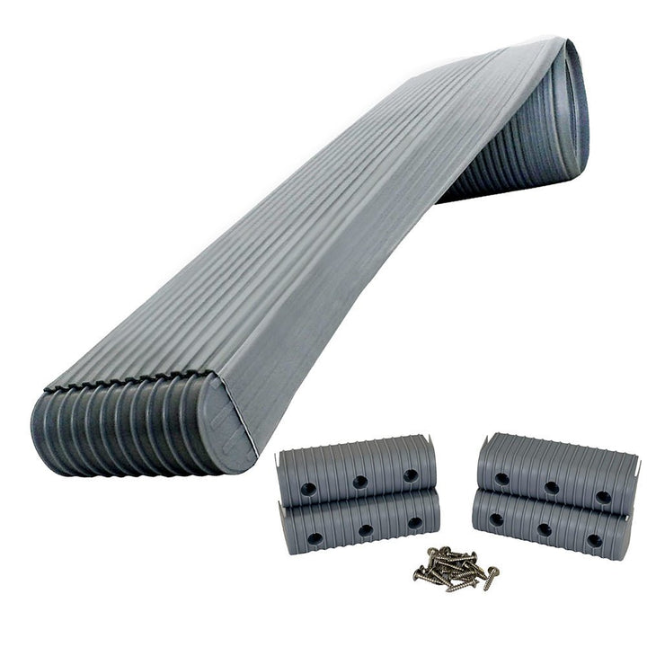 Caliber BunkWrap Kit - Grey 24' x 2" x 6" Roll + 4 Caps + HRDW Roll + 4 Endcaps Stainless Steel Hardware [23056] - Houseboatparts.com