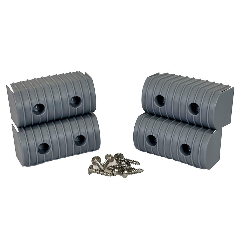 Caliber BunkWrap End Cap 2x4" Grey Accessory Kit w/Stainless Steel Hardware *4 - Pack [23051] - Houseboatparts.com