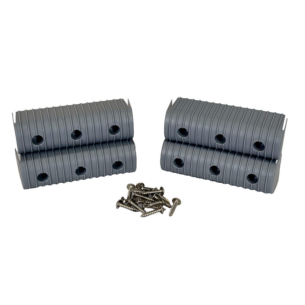 Caliber BunkWrap End Cap 2x6" Grey Accessory Kit w/Stainless Steel Hardware *4 - Pack [23053] - Houseboatparts.com