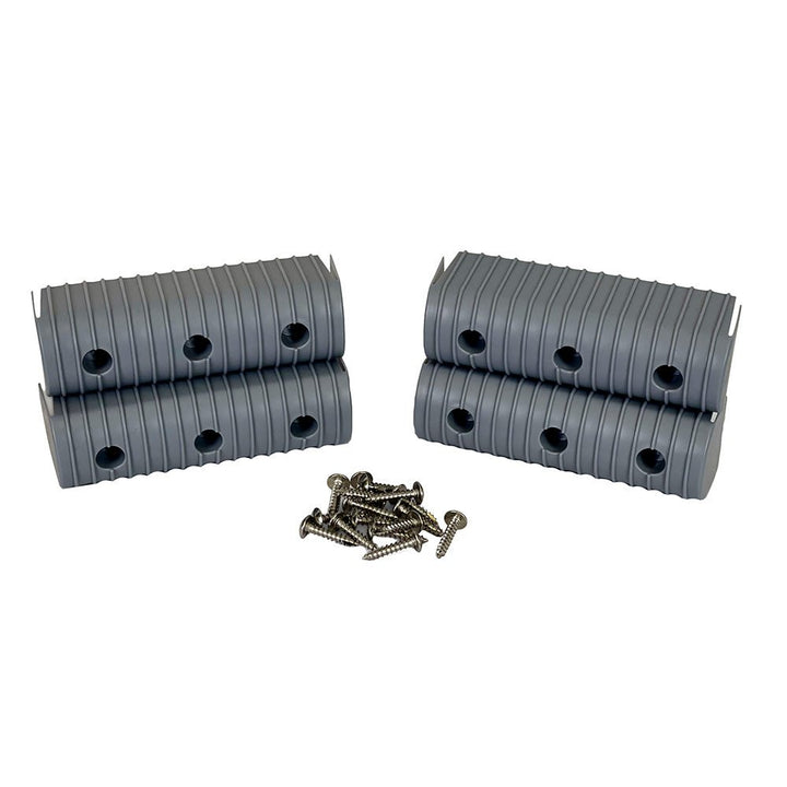 Caliber BunkWrap End Cap 2x6" Grey Accessory Kit w/Stainless Steel Hardware *4 - Pack [23053] - Houseboatparts.com