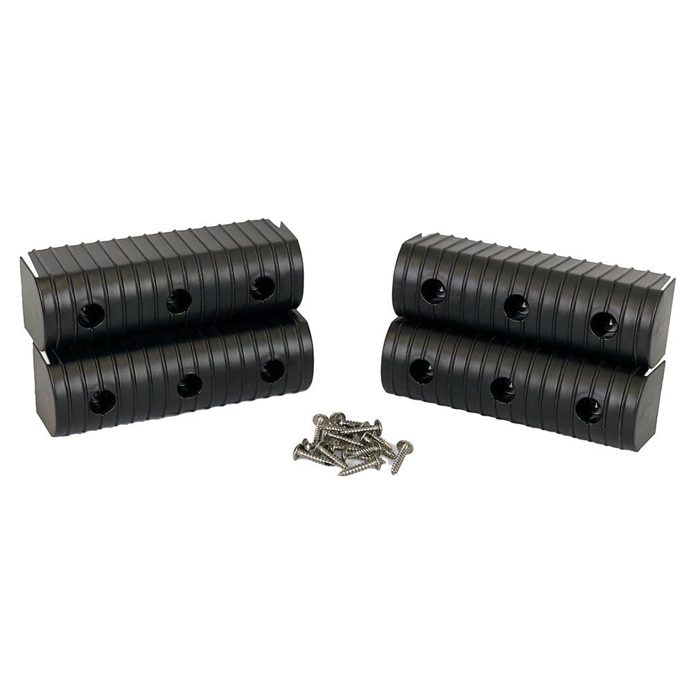 Caliber BunkWrap End Cap 2x6" Black Accessory Kit w/Stainless Steel Hardware *4 - Pack [23053 - BK] - Houseboatparts.com