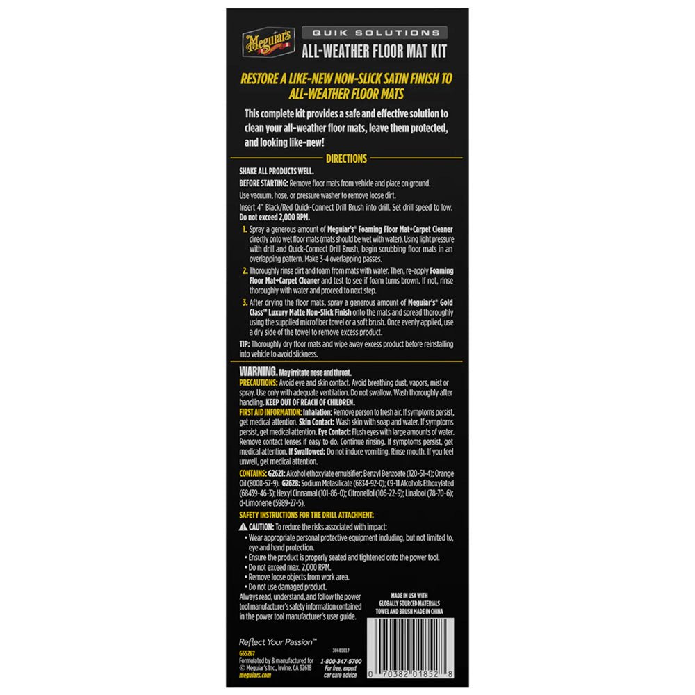 Meguiar's Quik Solutions All - Weather Floor Mat Kit [G55267] - Houseboatparts.com
