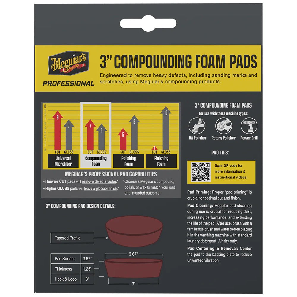 Meguiar's Professional 3" Compound Foam Pads *3 - Pack [M3CFP3] - Houseboatparts.com