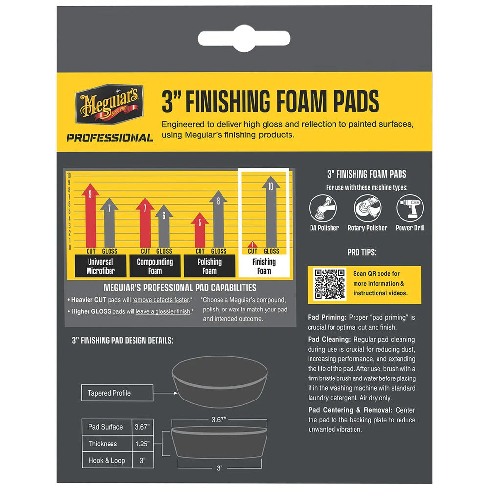 Meguiar's Professional 3" Finishing Foam Pads *3 - Pack [M3FFP3] - Houseboatparts.com