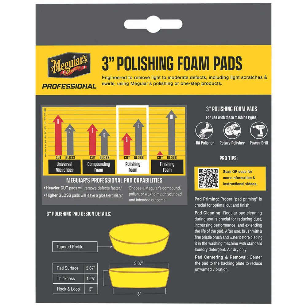 Meguiar's Professional 3" Polishing Foam Pads *3 - Pack [M3PFP3] - Houseboatparts.com
