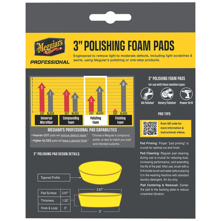 Meguiar's Professional 3" Polishing Foam Pads *3 - Pack [M3PFP3] - Houseboatparts.com