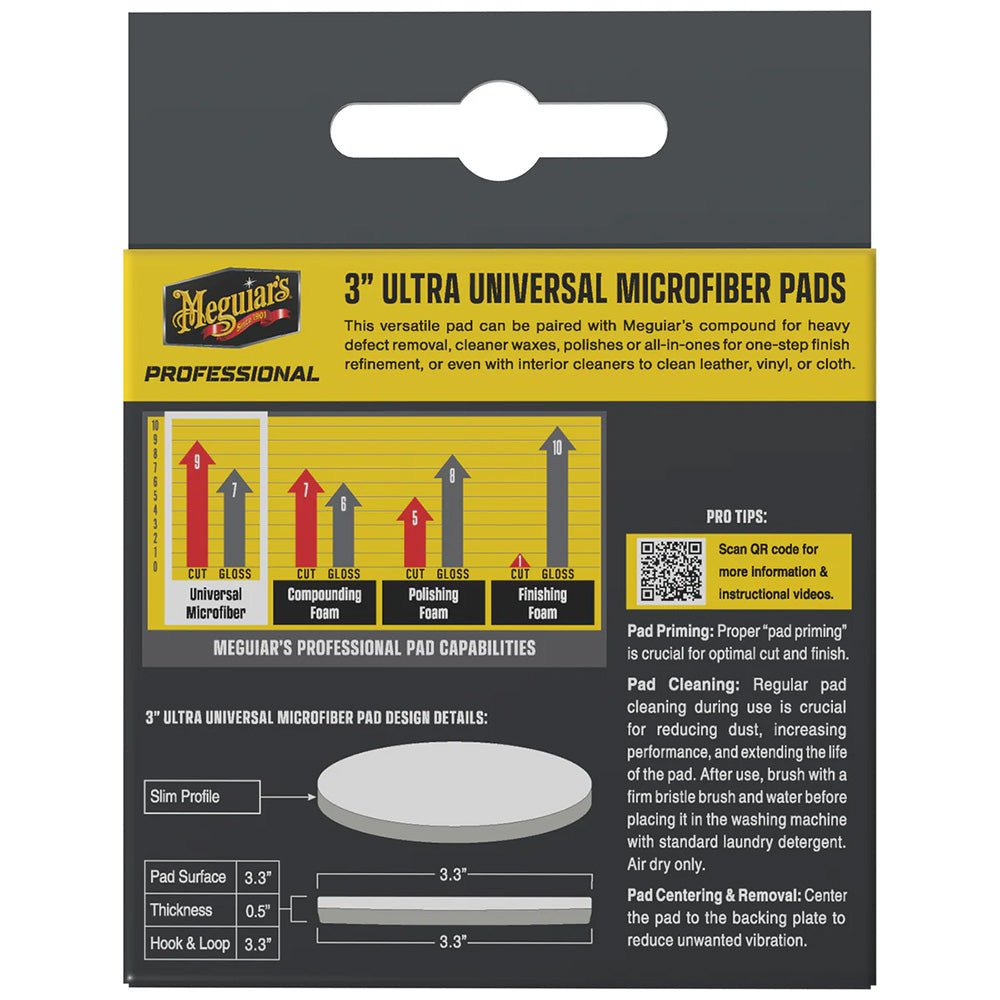 Meguiar's Professional 3" Ultra Universal Microfiber Pads *3 - Pack [M3MFP3] - Houseboatparts.com
