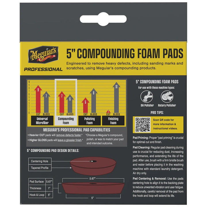 Meguiar's Professional 5" Compounding Foam Pads *2 - Pack [M5CFP2] - Houseboatparts.com