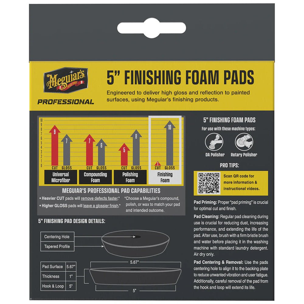Meguiar's Professional 5" Finishing Foam Pads *2 - Pack [M5FFP2] - Houseboatparts.com